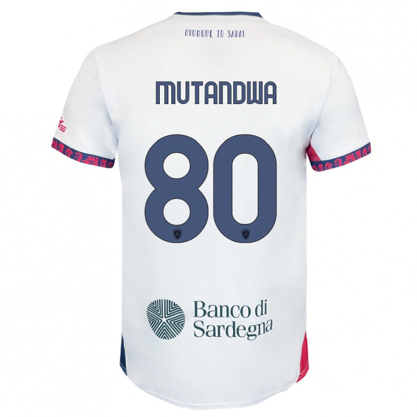 Danxen Hombre Camiseta Kingstone Mutandwa #80 Blanco Marino Rojo 2ª Equipación 2025/26 La Camisa