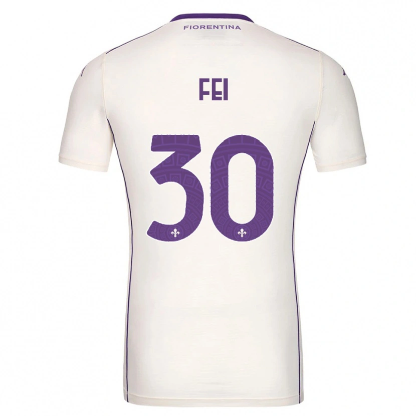 Danxen Hombre Camiseta Gianmaria Fei #30 Blanco Púrpura Rojo 2ª Equipación 2025/26 La Camisa