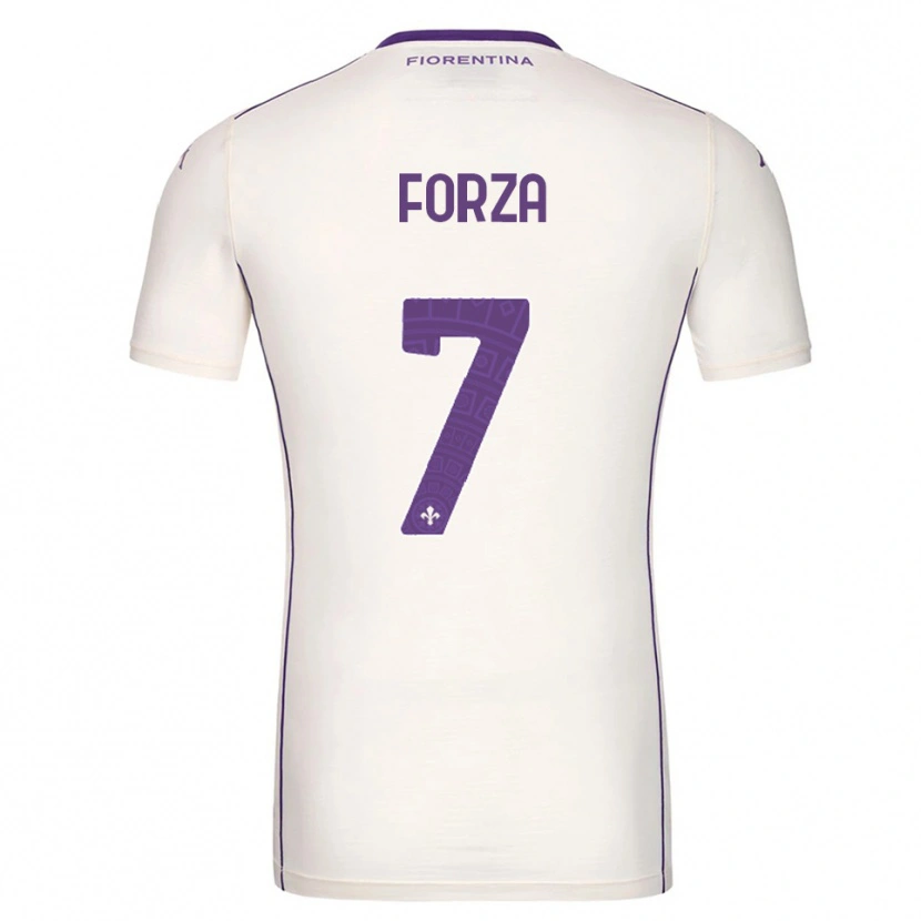 Danxen Hombre Camiseta Francesco Forza #7 Blanco Púrpura Rojo 2ª Equipación 2025/26 La Camisa
