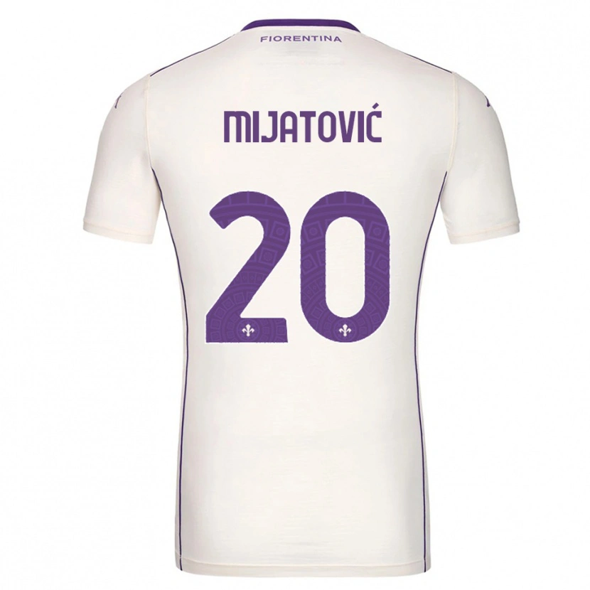 Danxen Hombre Camiseta Milica Mijatović #20 Blanco Púrpura Rojo 2ª Equipación 2025/26 La Camisa