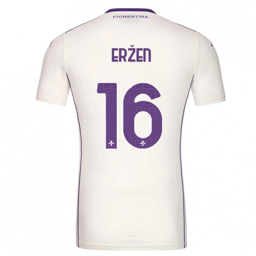 Danxen Hombre Camiseta Kaja Eržen #16 Blanco Púrpura Rojo 2ª Equipación 2025/26 La Camisa