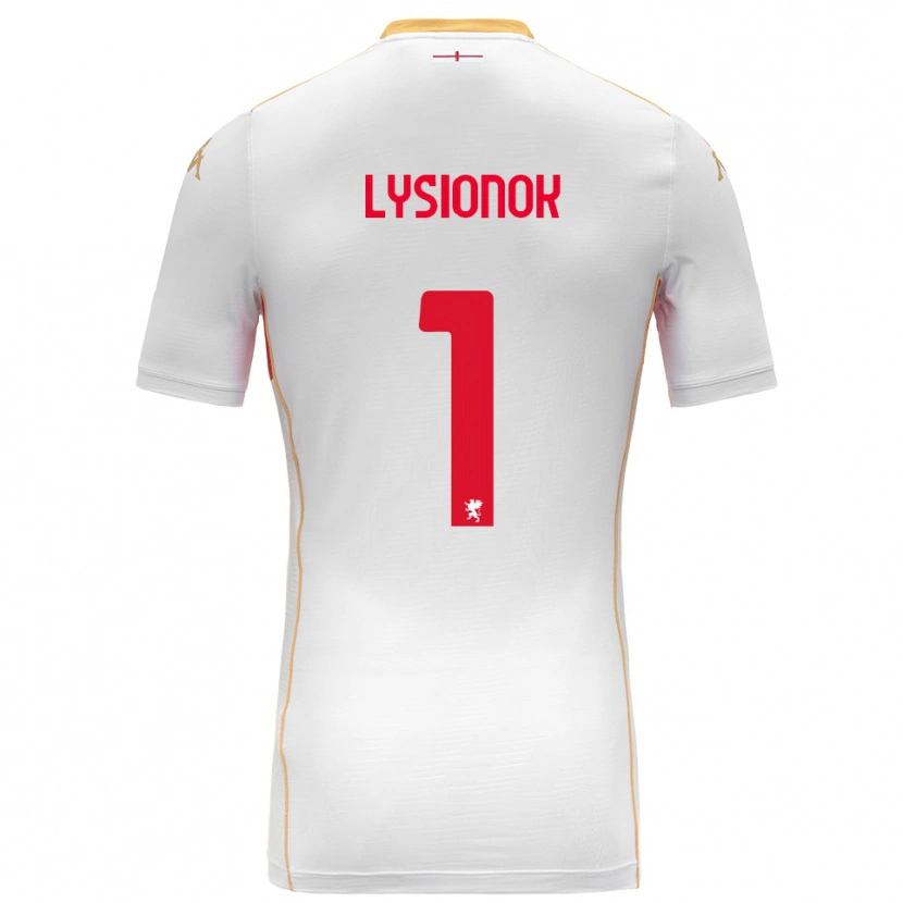 Danxen Hombre Camiseta Ernestas Lysionok #1 Blanco Rojo 2ª Equipación 2025/26 La Camisa
