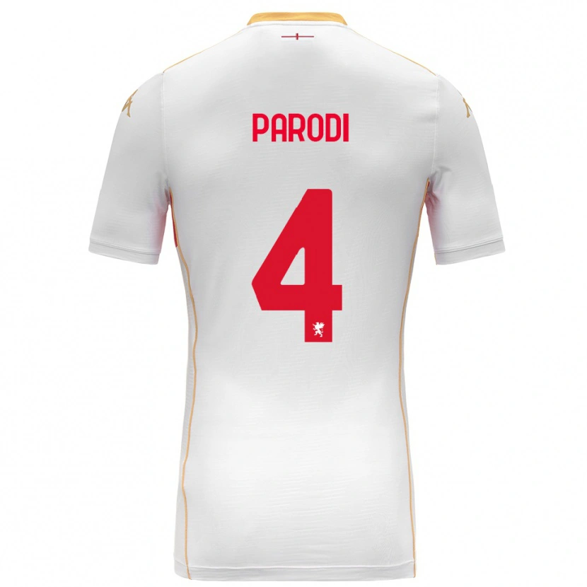 Danxen Hombre Camiseta Leonardo Parodi #4 Blanco Rojo 2ª Equipación 2025/26 La Camisa