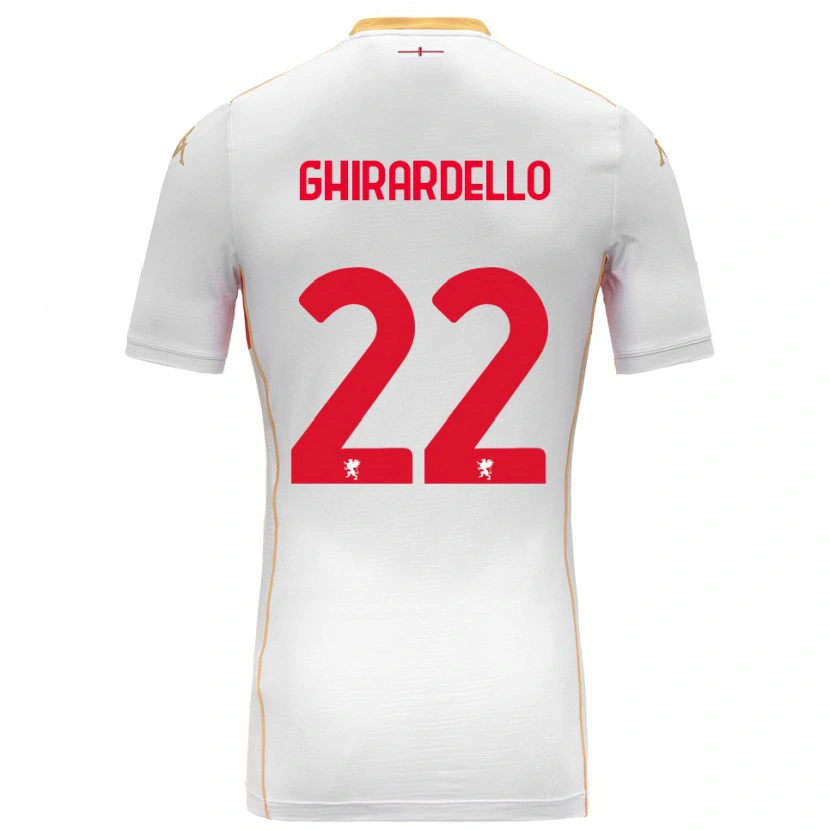 Danxen Hombre Camiseta Tommaso Ghirardello #22 Blanco Rojo 2ª Equipación 2025/26 La Camisa