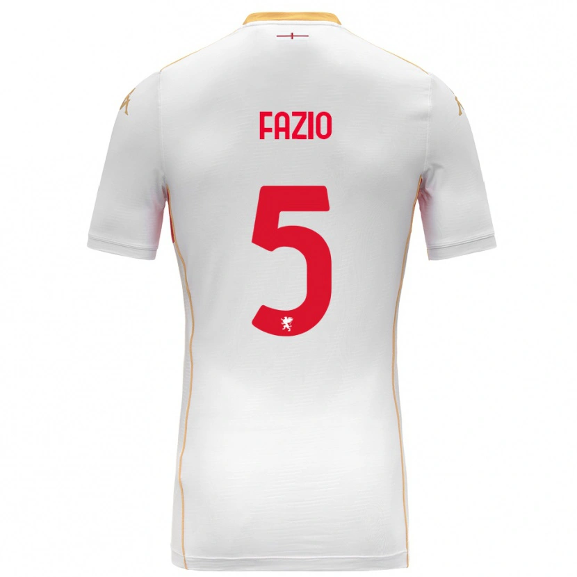 Danxen Hombre Camiseta Lorenzo Fazio #5 Blanco Rojo 2ª Equipación 2025/26 La Camisa