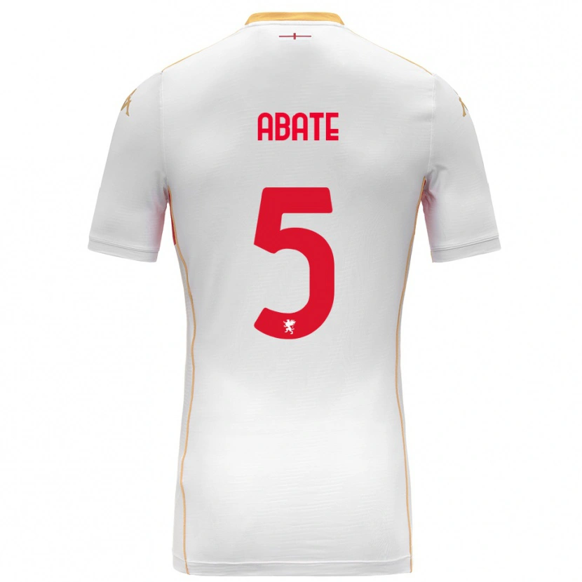 Danxen Hombre Camiseta Giada Abate #5 Blanco Rojo 2ª Equipación 2025/26 La Camisa