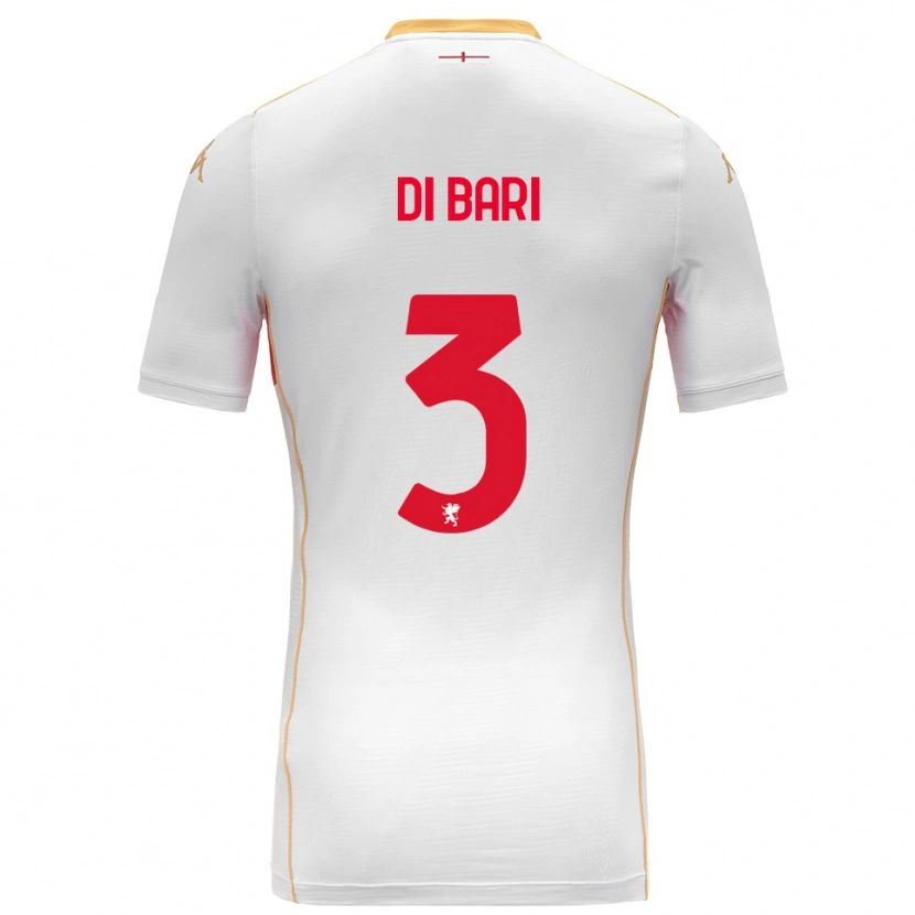 Danxen Hombre Camiseta Martina Di Bari #3 Blanco Rojo 2ª Equipación 2025/26 La Camisa