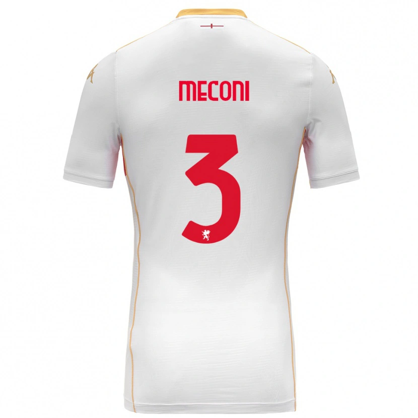 Danxen Hombre Camiseta Edoardo Meconi #3 Blanco Rojo 2ª Equipación 2025/26 La Camisa