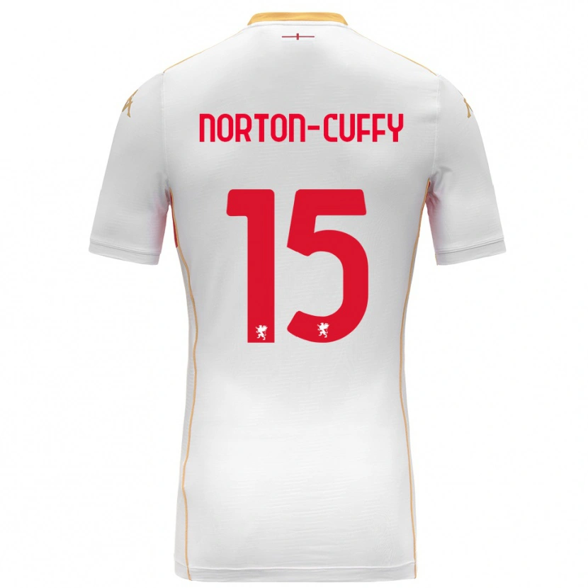 Danxen Hombre Camiseta Brooke Norton-Cuffy #15 Blanco Rojo 2ª Equipación 2025/26 La Camisa