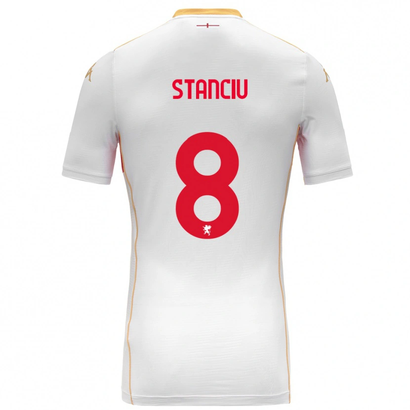 Danxen Hombre Camiseta Nicolae Stanciu #8 Blanco Rojo 2ª Equipación 2025/26 La Camisa