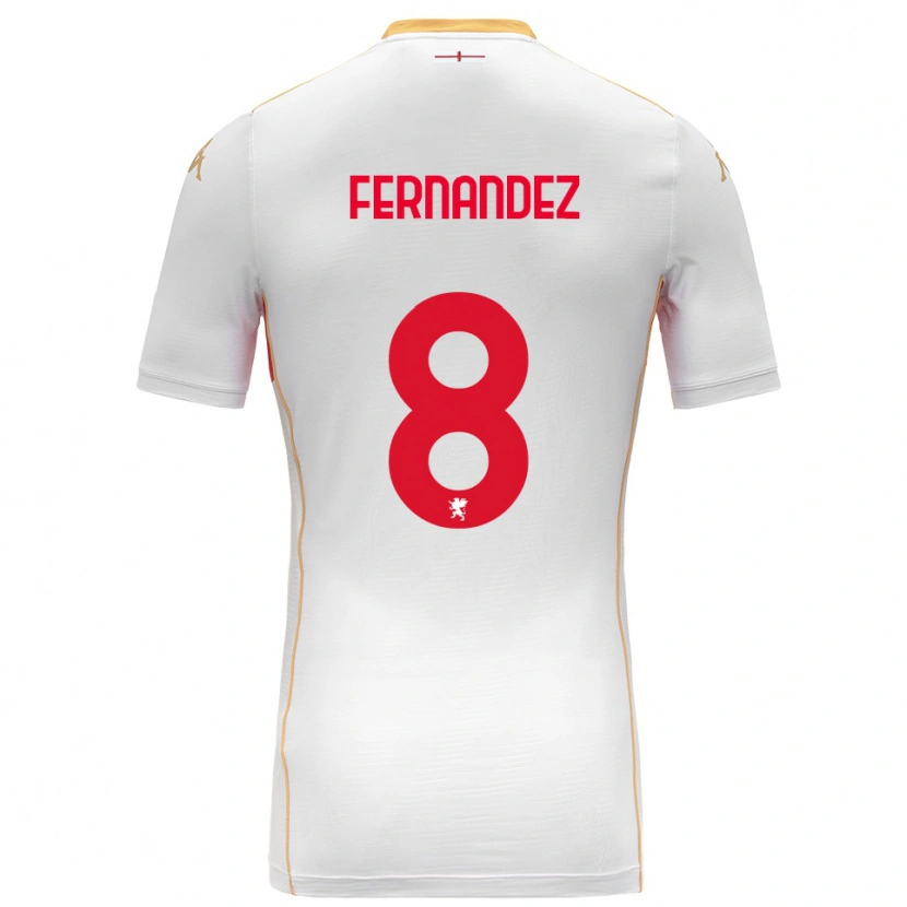 Danxen Hombre Camiseta Maria Fernandez #8 Blanco Rojo 2ª Equipación 2025/26 La Camisa