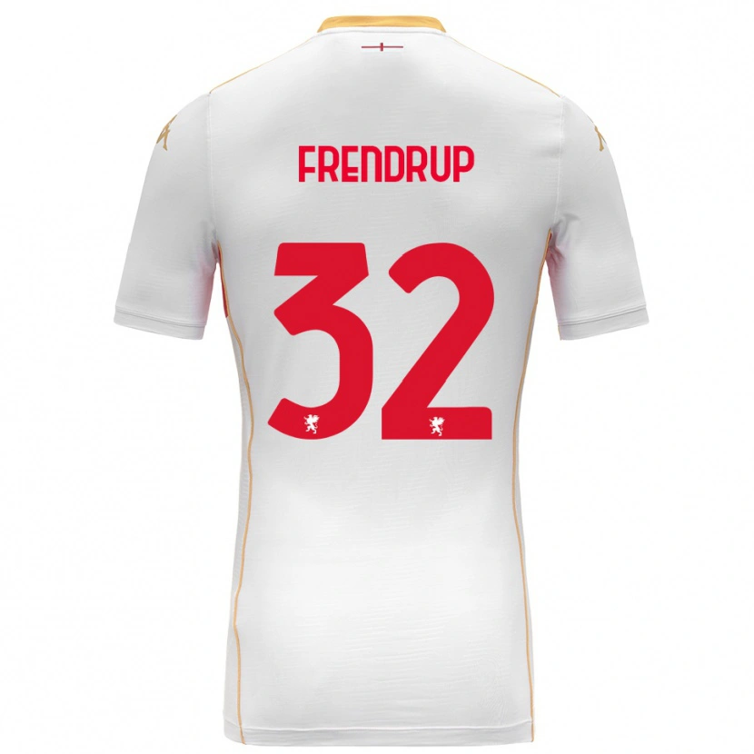 Danxen Hombre Camiseta Morten Frendrup #32 Blanco Rojo 2ª Equipación 2025/26 La Camisa