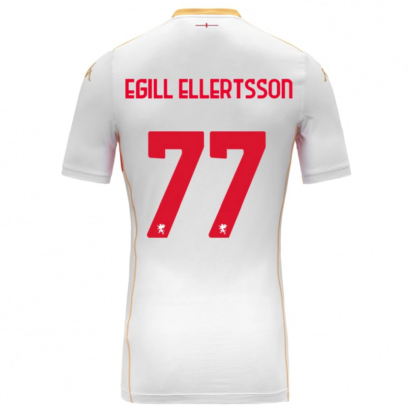 Danxen Hombre Camiseta Mikael Egill Ellertsson #77 Blanco Rojo 2ª Equipación 2025/26 La Camisa