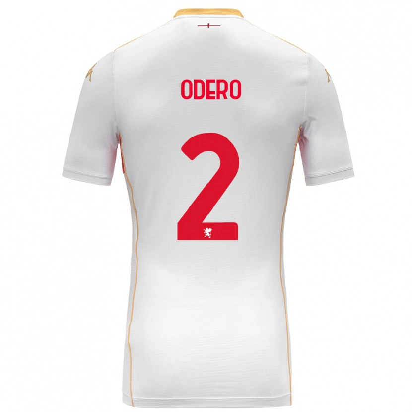 Danxen Hombre Camiseta Martino Odero #2 Blanco Rojo 2ª Equipación 2025/26 La Camisa