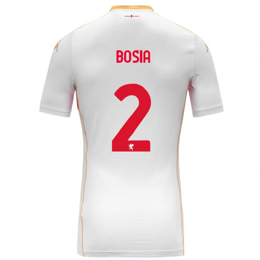 Danxen Hombre Camiseta Davide Bosia #2 Blanco Rojo 2ª Equipación 2025/26 La Camisa