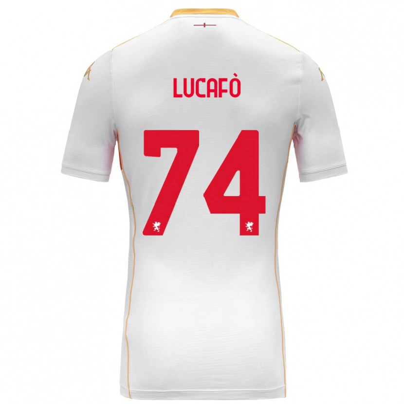 Danxen Hombre Camiseta Sara Lucafò #74 Blanco Rojo 2ª Equipación 2025/26 La Camisa