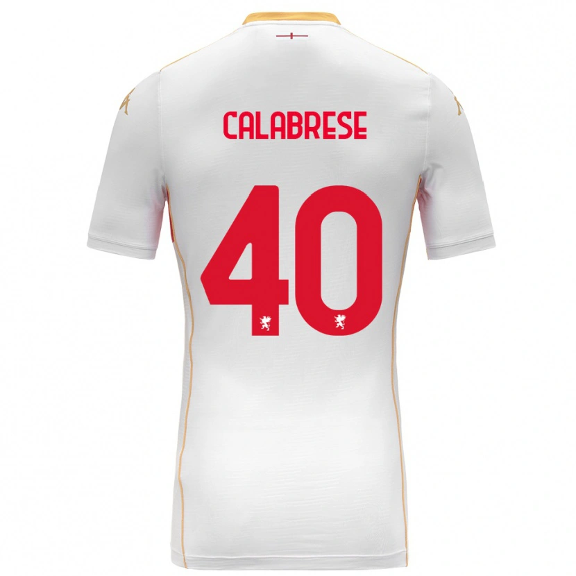 Danxen Hombre Camiseta Filippo Calabrese #40 Blanco Rojo 2ª Equipación 2025/26 La Camisa