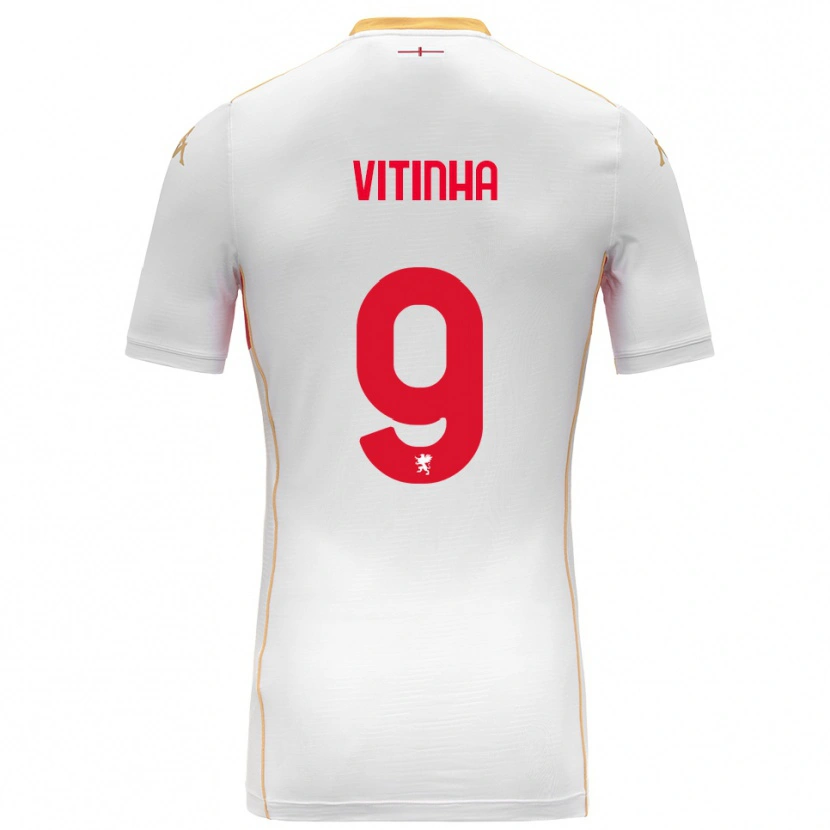 Danxen Hombre Camiseta Vitinha #9 Blanco Rojo 2ª Equipación 2025/26 La Camisa