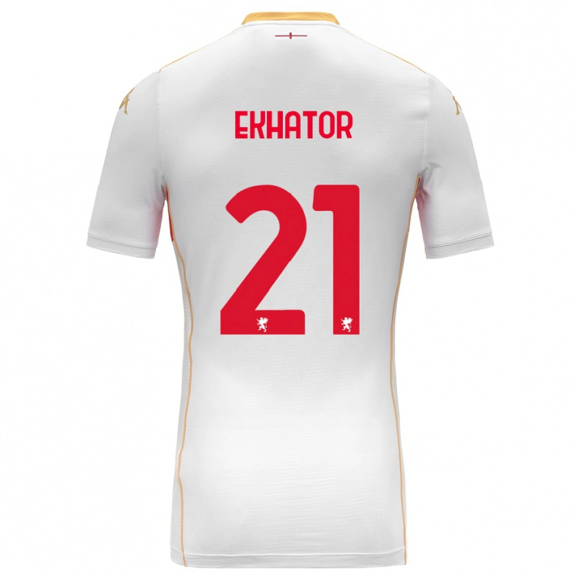 Danxen Hombre Camiseta Jeff Ekhator #21 Blanco Rojo 2ª Equipación 2025/26 La Camisa