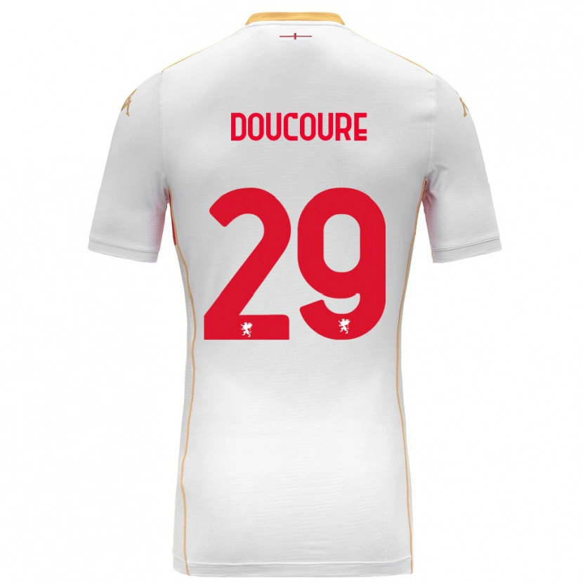 Danxen Hombre Camiseta Mamedi Doucouré #29 Blanco Rojo 2ª Equipación 2025/26 La Camisa