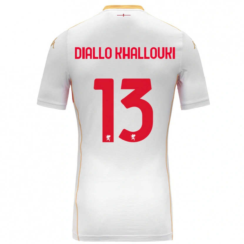 Danxen Hombre Camiseta Siaka Diallo Khallouki #13 Blanco Rojo 2ª Equipación 2025/26 La Camisa
