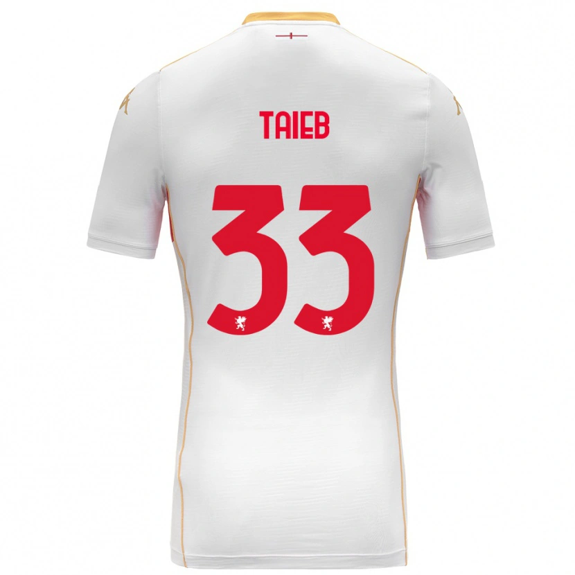 Danxen Hombre Camiseta Chad Taieb #33 Blanco Rojo 2ª Equipación 2025/26 La Camisa
