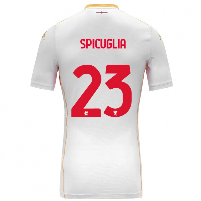 Danxen Hombre Camiseta Elia Spicuglia #23 Blanco Rojo 2ª Equipación 2025/26 La Camisa