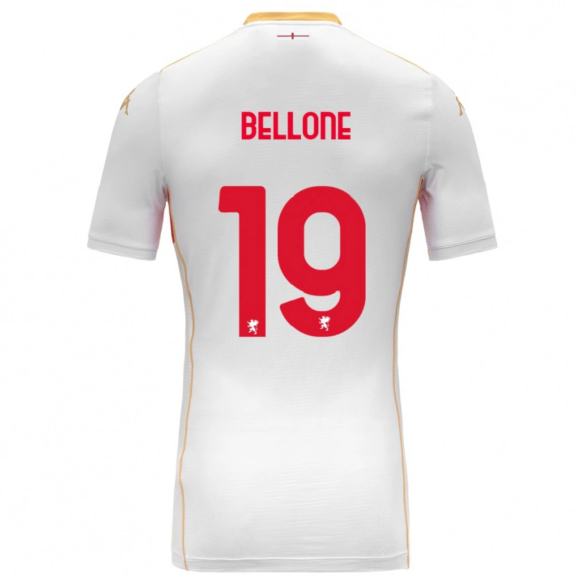 Danxen Hombre Camiseta Francesco Bellone #19 Blanco Rojo 2ª Equipación 2025/26 La Camisa