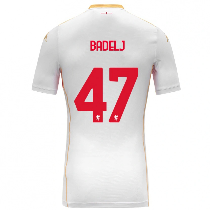 Danxen Hombre Camiseta Milan Badelj #47 Blanco Rojo 2ª Equipación 2025/26 La Camisa