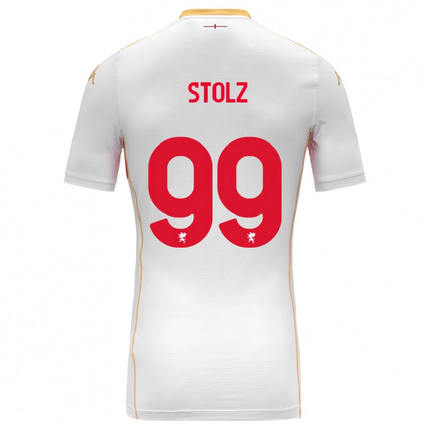 Danxen Hombre Camiseta Franz Stolz #99 Blanco Rojo 2ª Equipación 2025/26 La Camisa