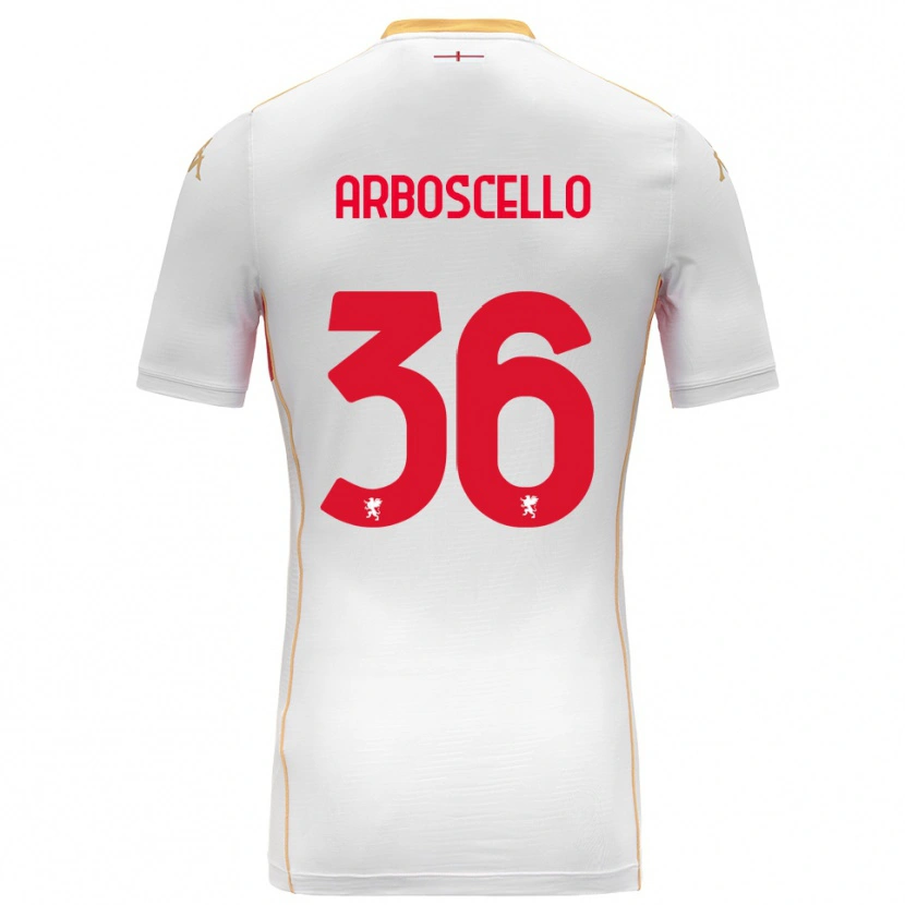 Danxen Hombre Camiseta Riccardo Arboscello #36 Blanco Rojo 2ª Equipación 2025/26 La Camisa