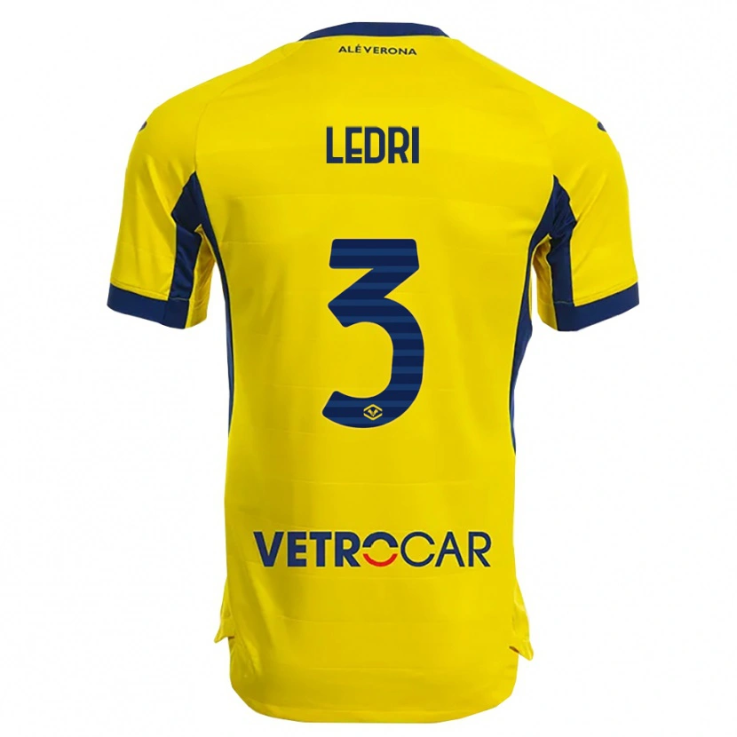 Danxen Hombre Camiseta Michela Ledri #3 Amarillo Marino 2ª Equipación 2025/26 La Camisa