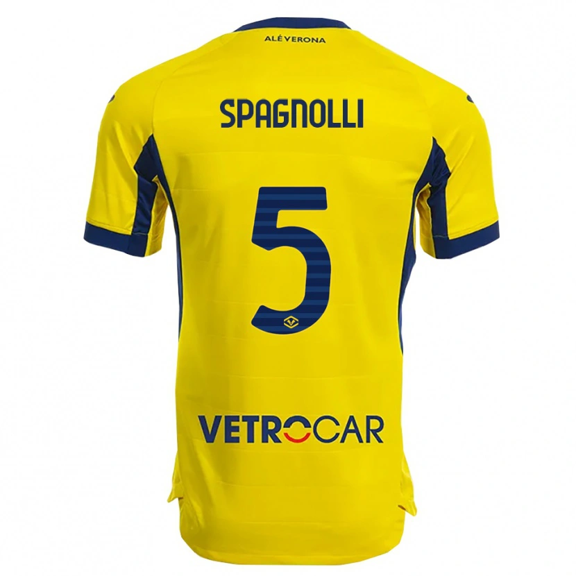 Danxen Hombre Camiseta Matteo Spagnolli #5 Amarillo Marino 2ª Equipación 2025/26 La Camisa