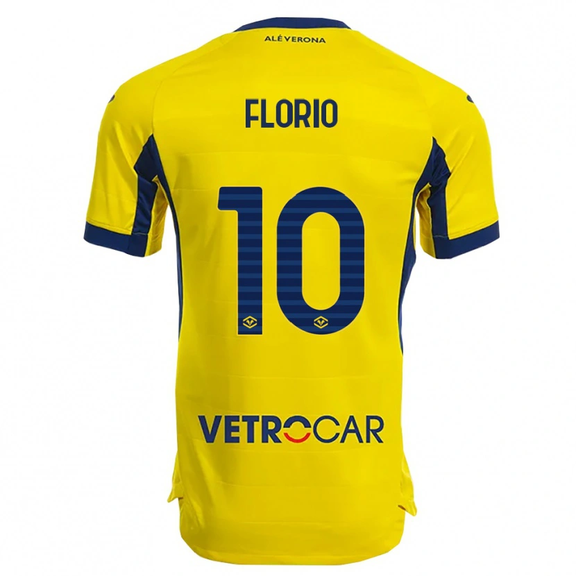 Danxen Hombre Camiseta Mattia Florio #10 Amarillo Marino 2ª Equipación 2025/26 La Camisa
