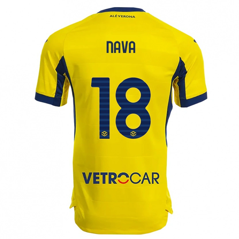 Danxen Hombre Camiseta Maddalena Nava #18 Amarillo Marino 2ª Equipación 2025/26 La Camisa