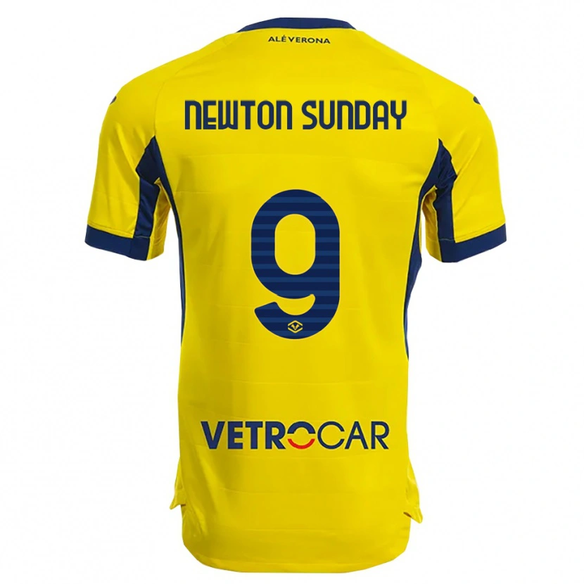 Danxen Hombre Camiseta Eloghosa Newton Sunday #9 Amarillo Marino 2ª Equipación 2025/26 La Camisa