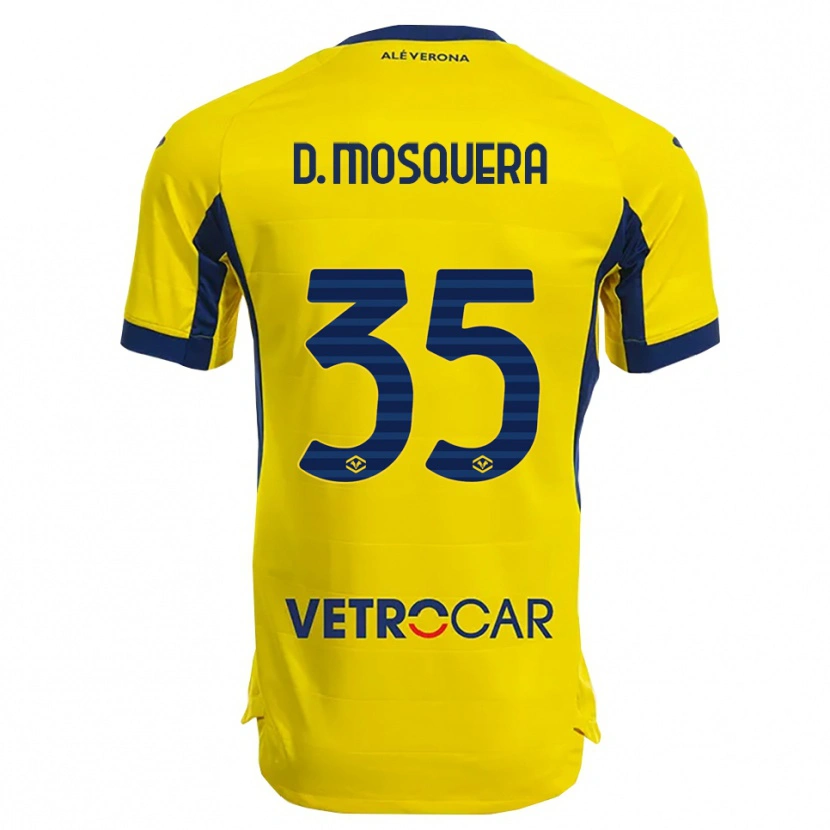 Danxen Hombre Camiseta Daniel Mosquera #35 Amarillo Marino 2ª Equipación 2025/26 La Camisa