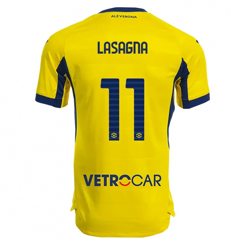 Danxen Hombre Camiseta Kevin Lasagna #11 Amarillo Marino 2ª Equipación 2025/26 La Camisa