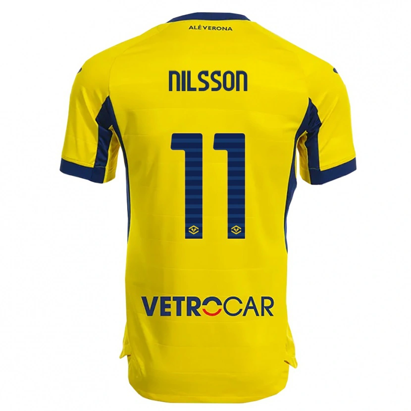 Danxen Hombre Camiseta Sara Nilsson #11 Amarillo Marino 2ª Equipación 2025/26 La Camisa
