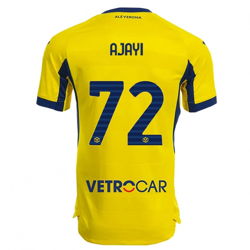 Danxen Hombre Camiseta Junior Ajayi #72 Amarillo Marino 2ª Equipación 2025/26 La Camisa