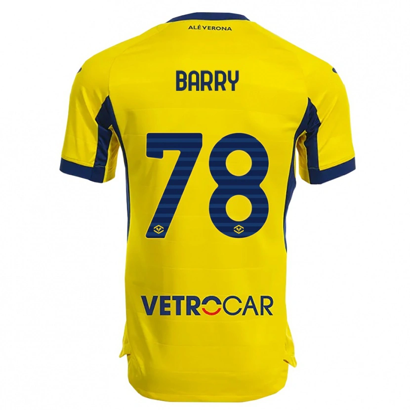 Danxen Hombre Camiseta Oumar Barry #78 Amarillo Marino 2ª Equipación 2025/26 La Camisa
