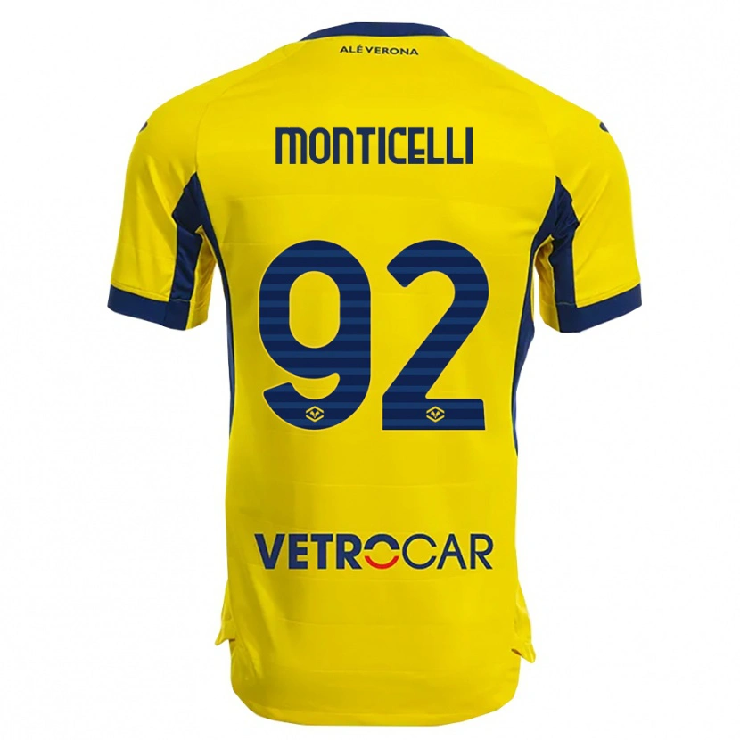 Danxen Hombre Camiseta Luca Monticelli #92 Amarillo Marino 2ª Equipación 2025/26 La Camisa