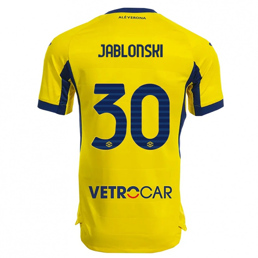 Danxen Hombre Camiseta Darvin Jablonski #30 Amarillo Marino 2ª Equipación 2025/26 La Camisa