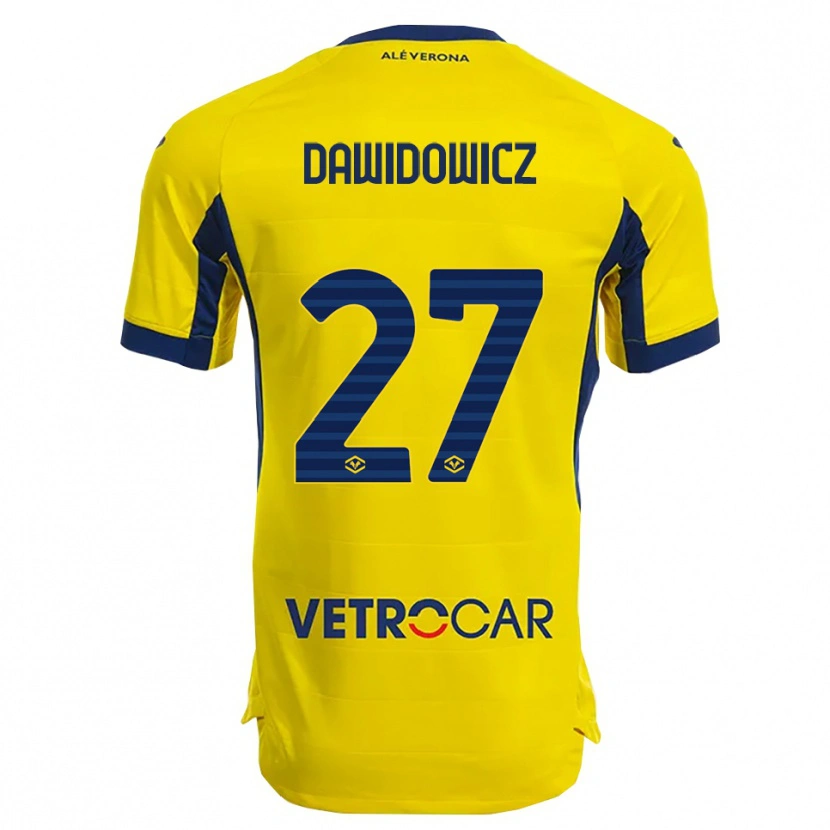 Danxen Hombre Camiseta Pawel Dawidowicz #27 Amarillo Marino 2ª Equipación 2025/26 La Camisa