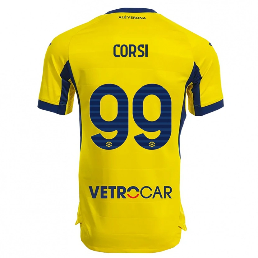Danxen Hombre Camiseta Sara Corsi #99 Amarillo Marino 2ª Equipación 2025/26 La Camisa