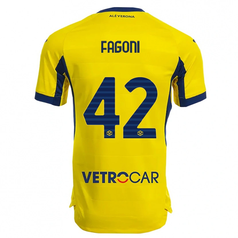 Danxen Hombre Camiseta Marco Fagoni #42 Amarillo Marino 2ª Equipación 2025/26 La Camisa