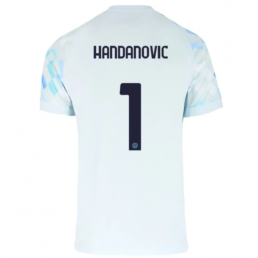 Danxen Hombre Camiseta Samir Handanovic #1 Blanco Azul 2ª Equipación 2025/26 La Camisa