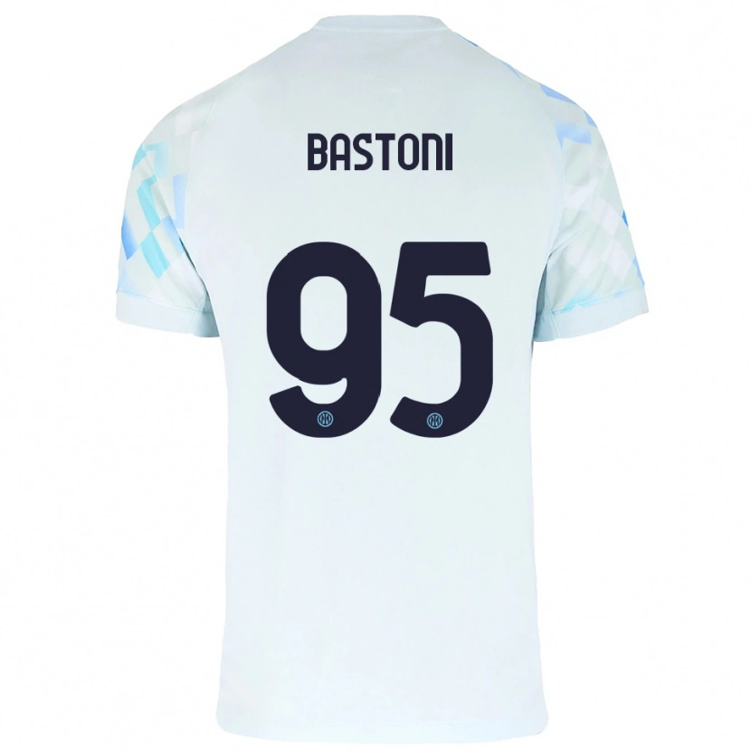 Danxen Hombre Camiseta Alessandro Bastoni #95 Blanco Azul 2ª Equipación 2025/26 La Camisa