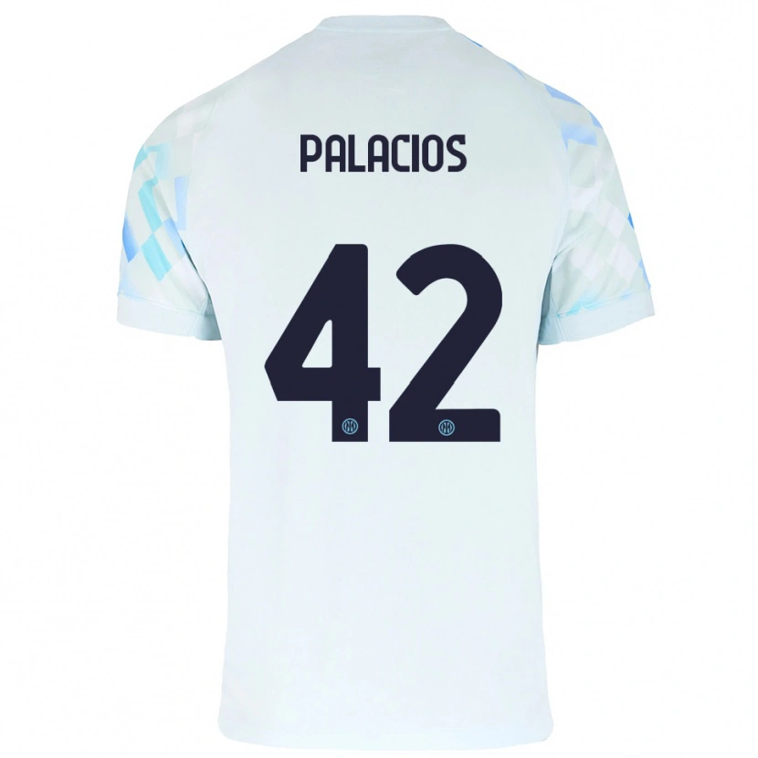 Danxen Hombre Camiseta Tomás Palacios #42 Blanco Azul 2ª Equipación 2025/26 La Camisa