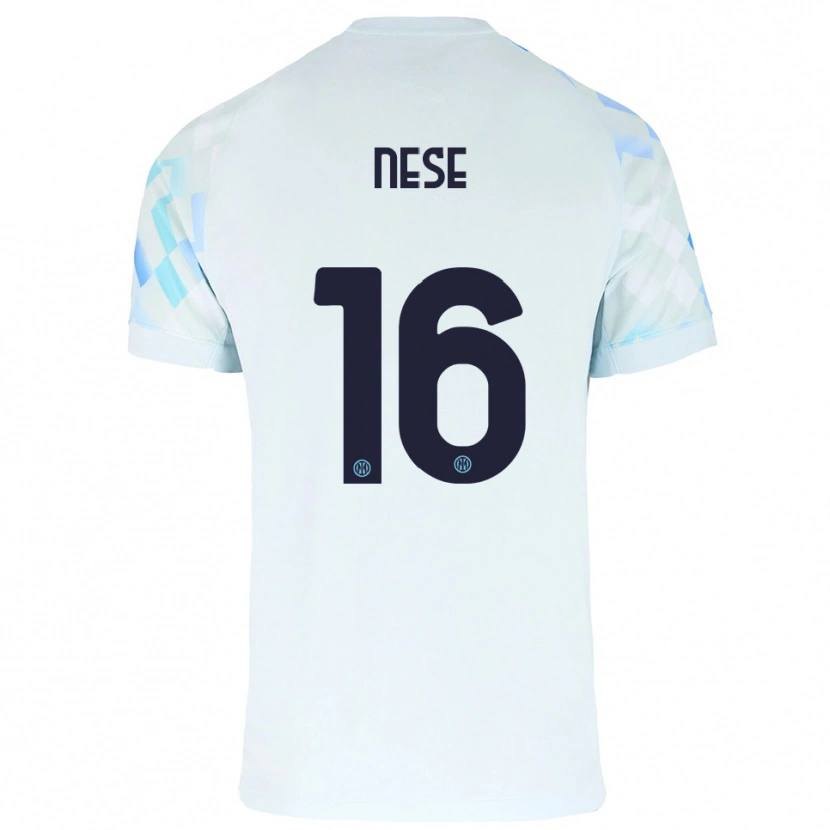 Danxen Hombre Camiseta Alessio Nese #16 Blanco Azul 2ª Equipación 2025/26 La Camisa